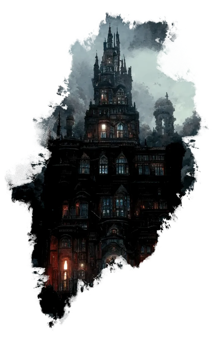 Ilustracja ukazuje Lauzern. Uniwersytet wysoki, modernistyczny, skąpany w smogu.